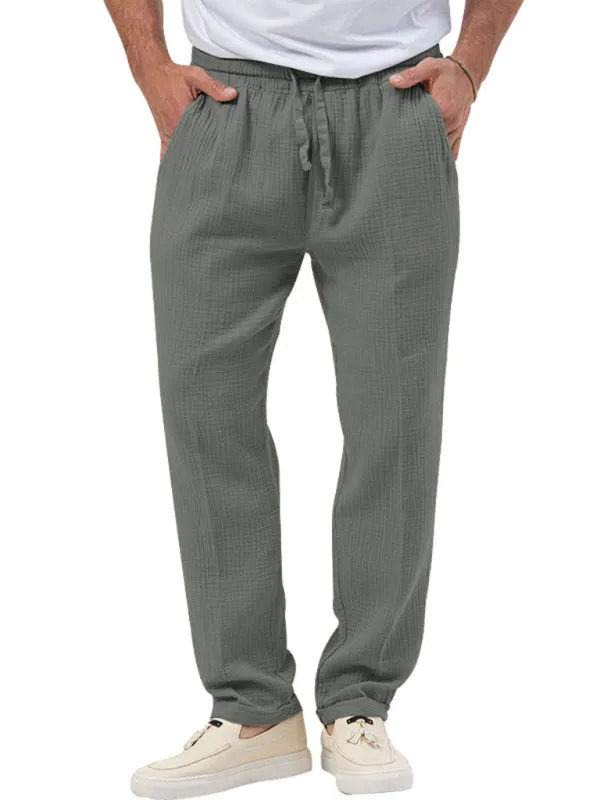Men's Cotton Blend 2-Piece Casual Outfit - Long Sleeve T-Shirt and Pants