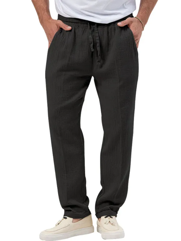 Men's Cotton Blend 2-Piece Casual Outfit - Long Sleeve T-Shirt and Pants