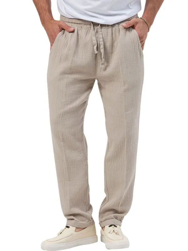 Men's Cotton Blend 2-Piece Casual Outfit - Long Sleeve T-Shirt and Pants