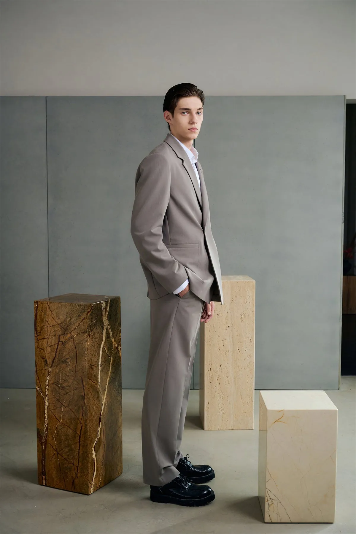 Men's Double-Breasted Jacquard Business Suit