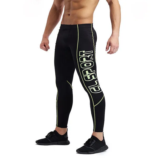 Mens High-elastic Quick-drying Jogging Tights Gym Pants Bodybuilding Skinny Legging Trousers