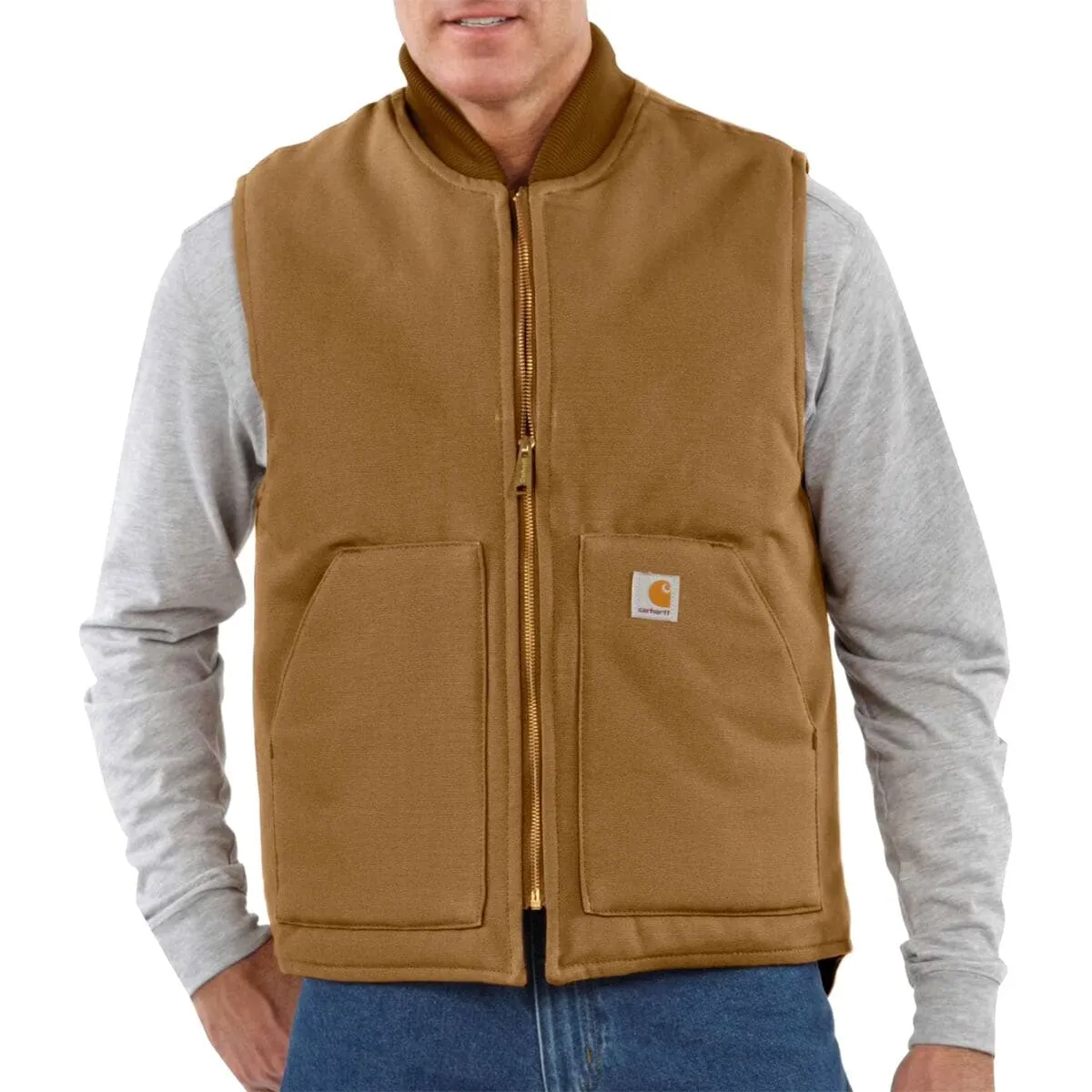 Men's Relaxed Fit Firm Duck Insulated Rib Collar Vest