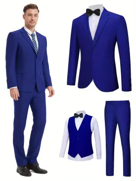 Mens SlimFit ThreePiece Wedding  Business Suit