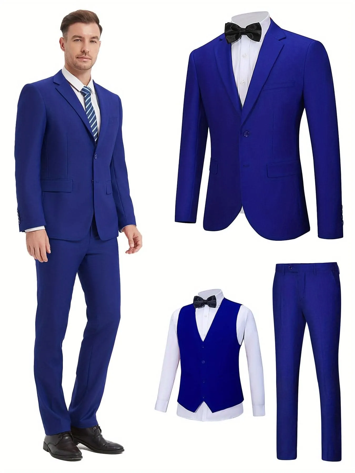 Mens SlimFit ThreePiece Wedding  Business Suit