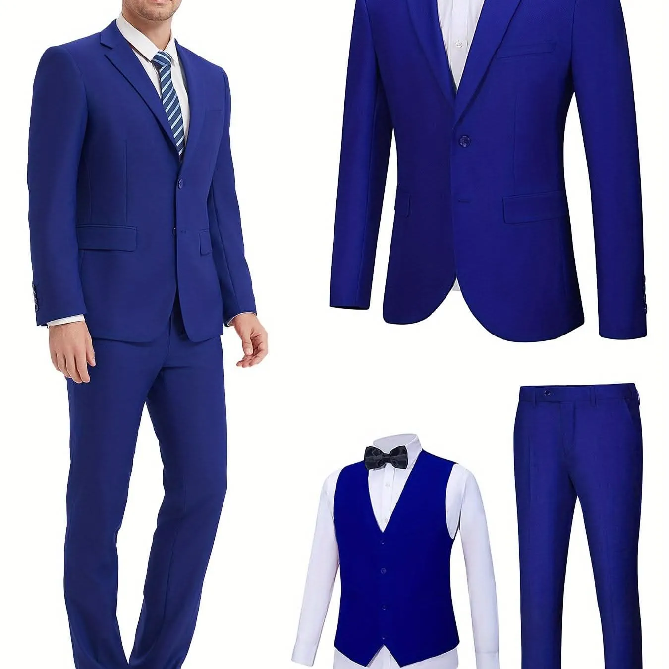 Mens SlimFit ThreePiece Wedding  Business Suit