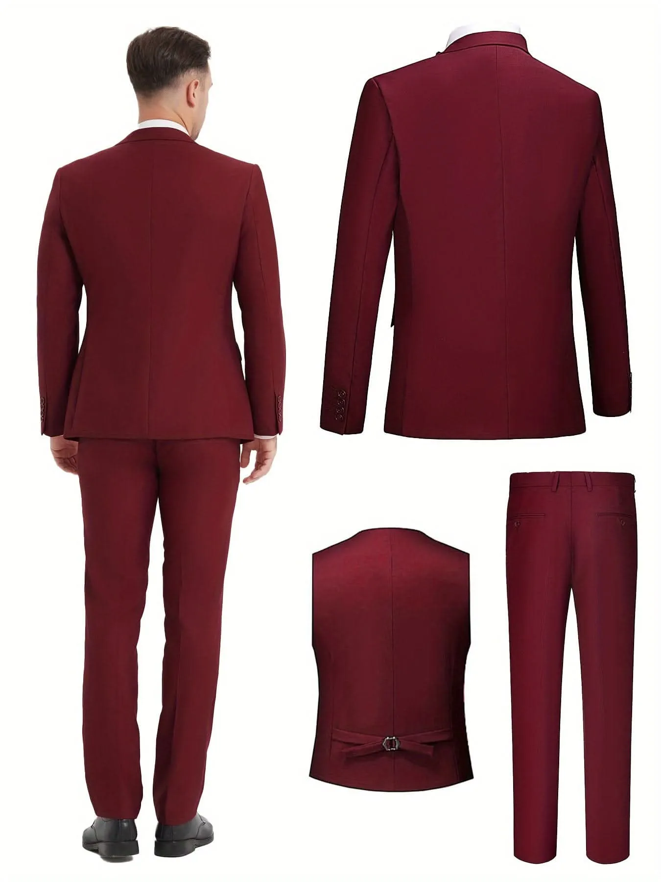 Mens SlimFit ThreePiece Wedding  Business Suit