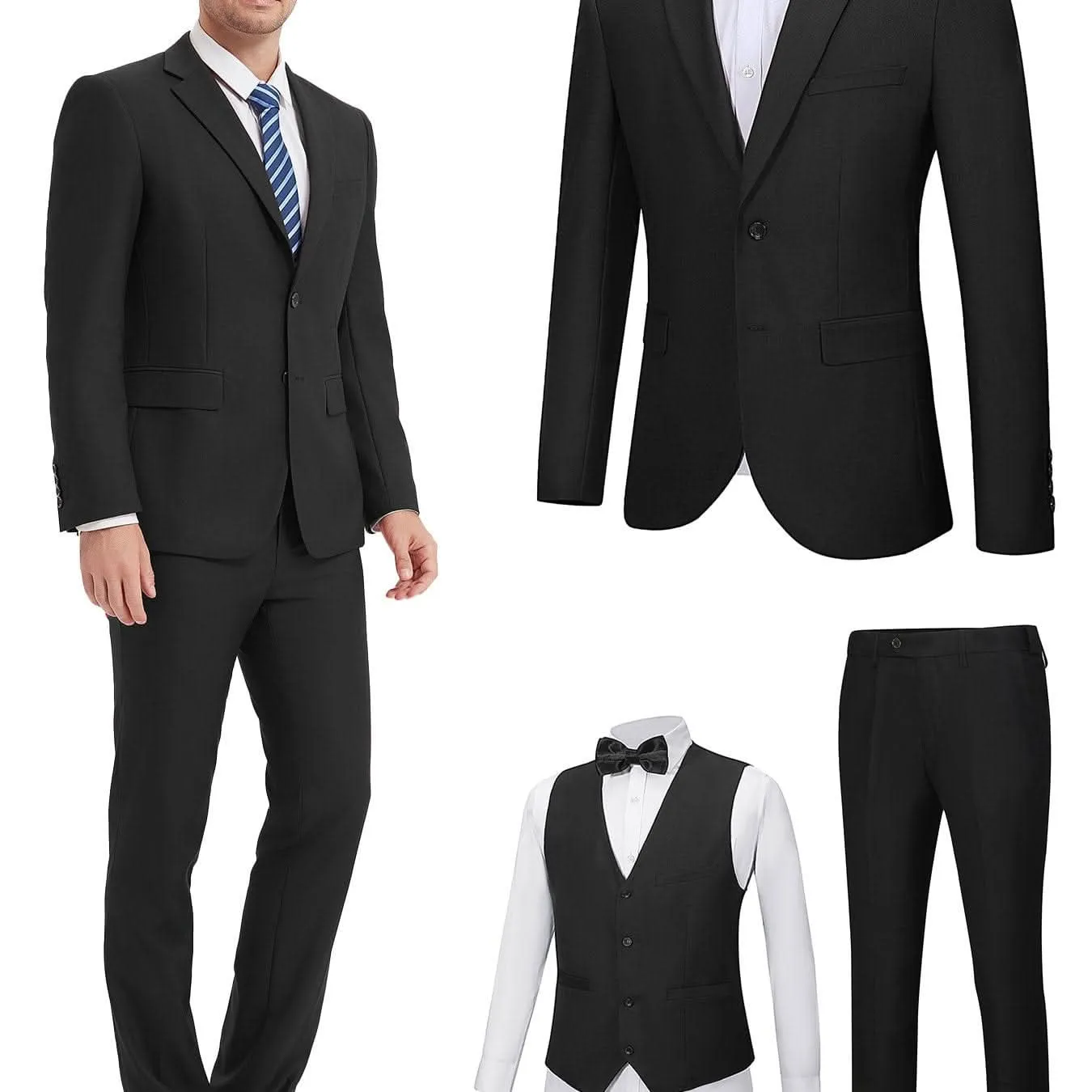 Mens SlimFit ThreePiece Wedding  Business Suit