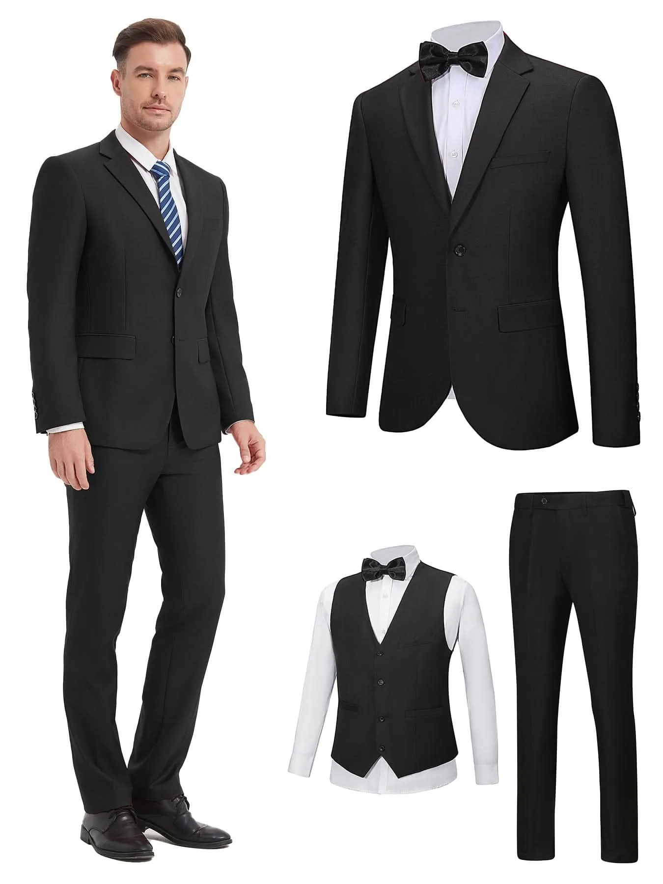 Mens SlimFit ThreePiece Wedding  Business Suit