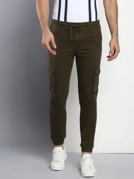 Men's Tapered Fit Cotton Joggers (Olive)