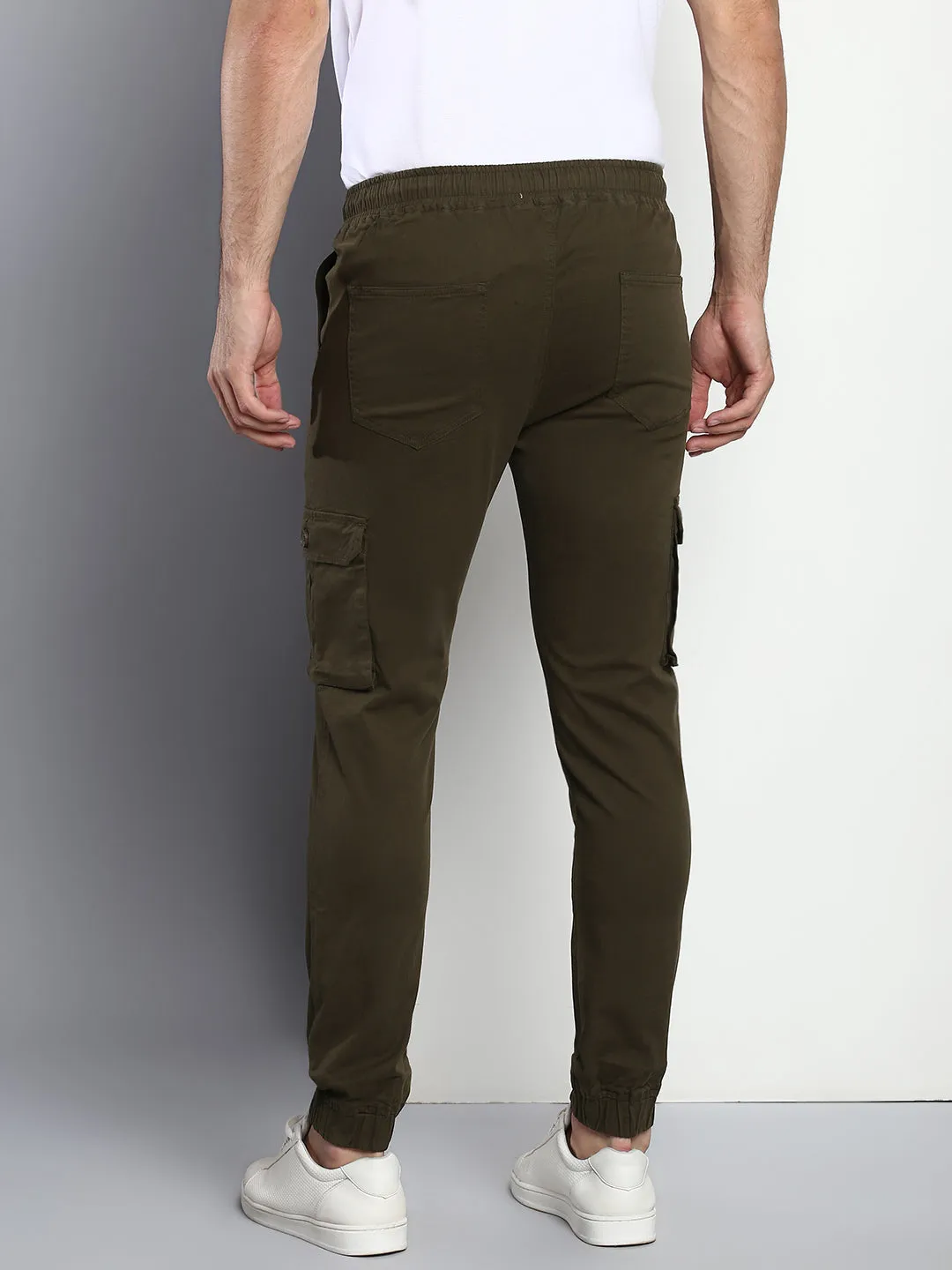 Men's Tapered Fit Cotton Joggers (Olive)