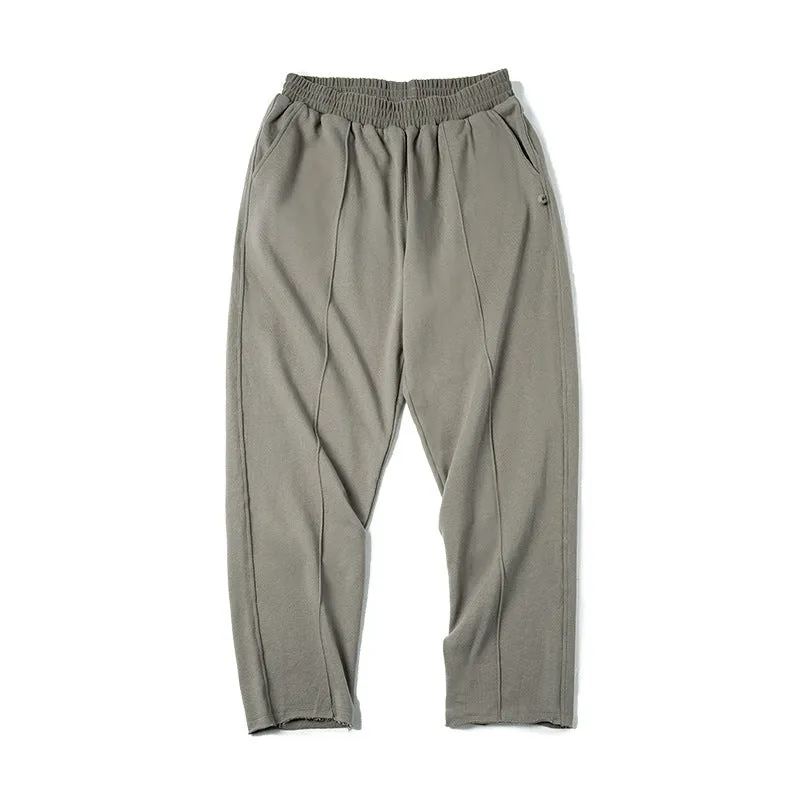 Men's Vintage Tapered Curled Knitted Sweatpants Casual Pants