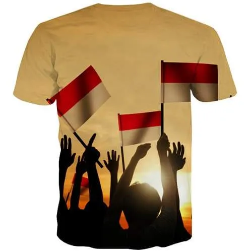Monaco Flag T-shirt Men Monaco Tshirts Cool Character Shirt Print Harajuku T-shirts 3d Colorful Tshirts Novelty Short Sleeve