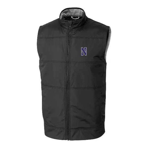 Northwestern Wildcats Men's Cutter &amp; Buck Stealth Hybrid Quilted Full-Zip Vest
