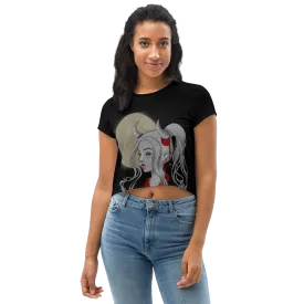 Oni Girl by Leticia Lobato  - All-Over Print Crop Tee