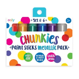 Ooly Chunkies Paint Sticks - Metallic - Set Of 6