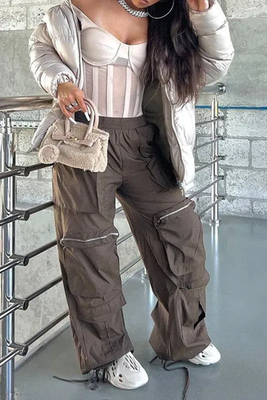 PA006 Drawstring Cargo Long Pants