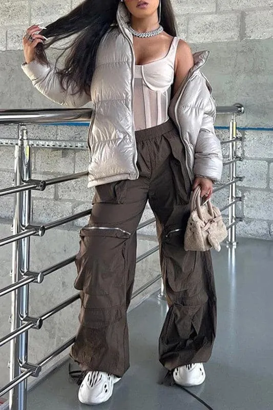 PA006 Drawstring Cargo Long Pants