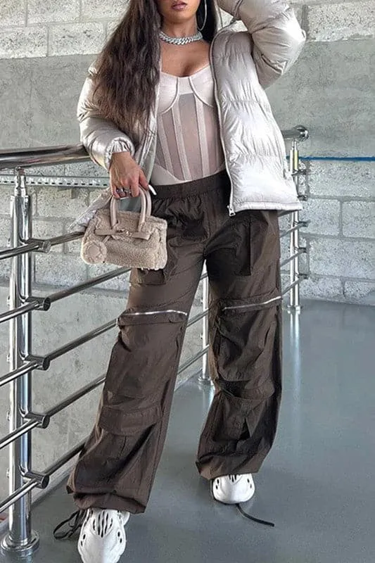 PA006 Drawstring Cargo Long Pants