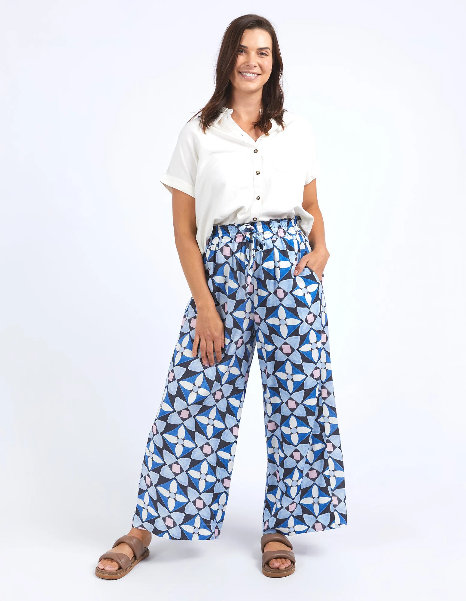 Painted Tile Pants - Navy