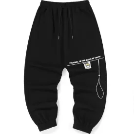 Plain Drawstring Elastic Waist Casual Pants