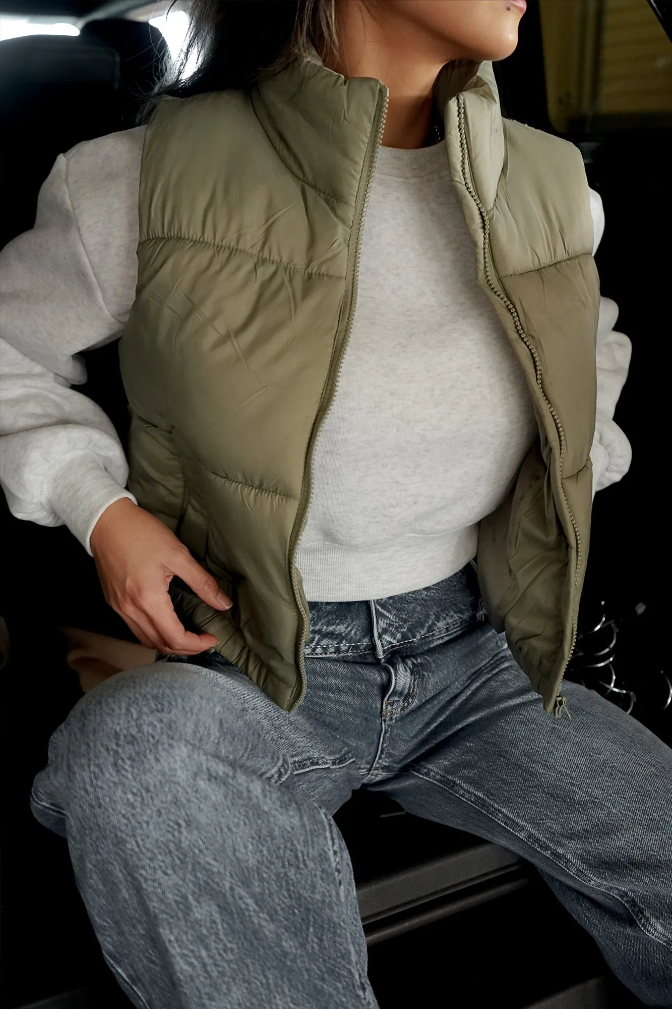 Puffer Vest - Olive