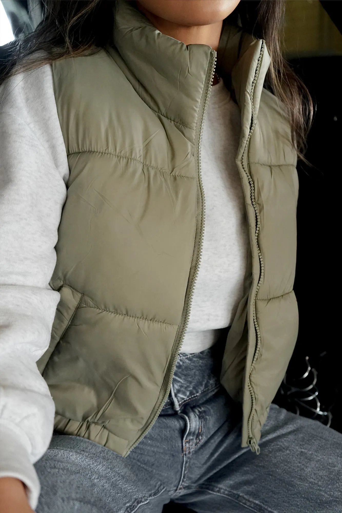 Puffer Vest - Olive