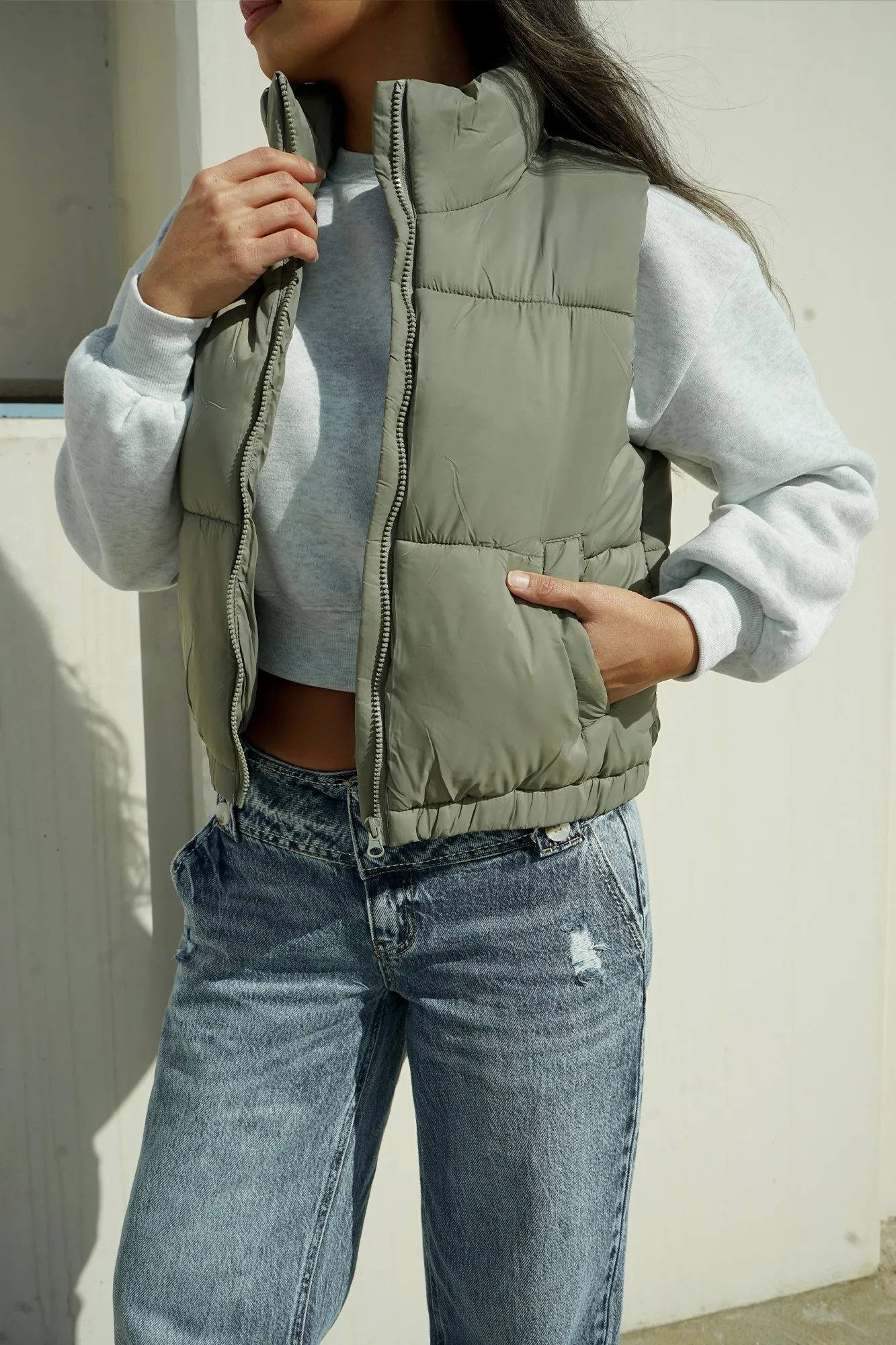 Puffer Vest - Olive