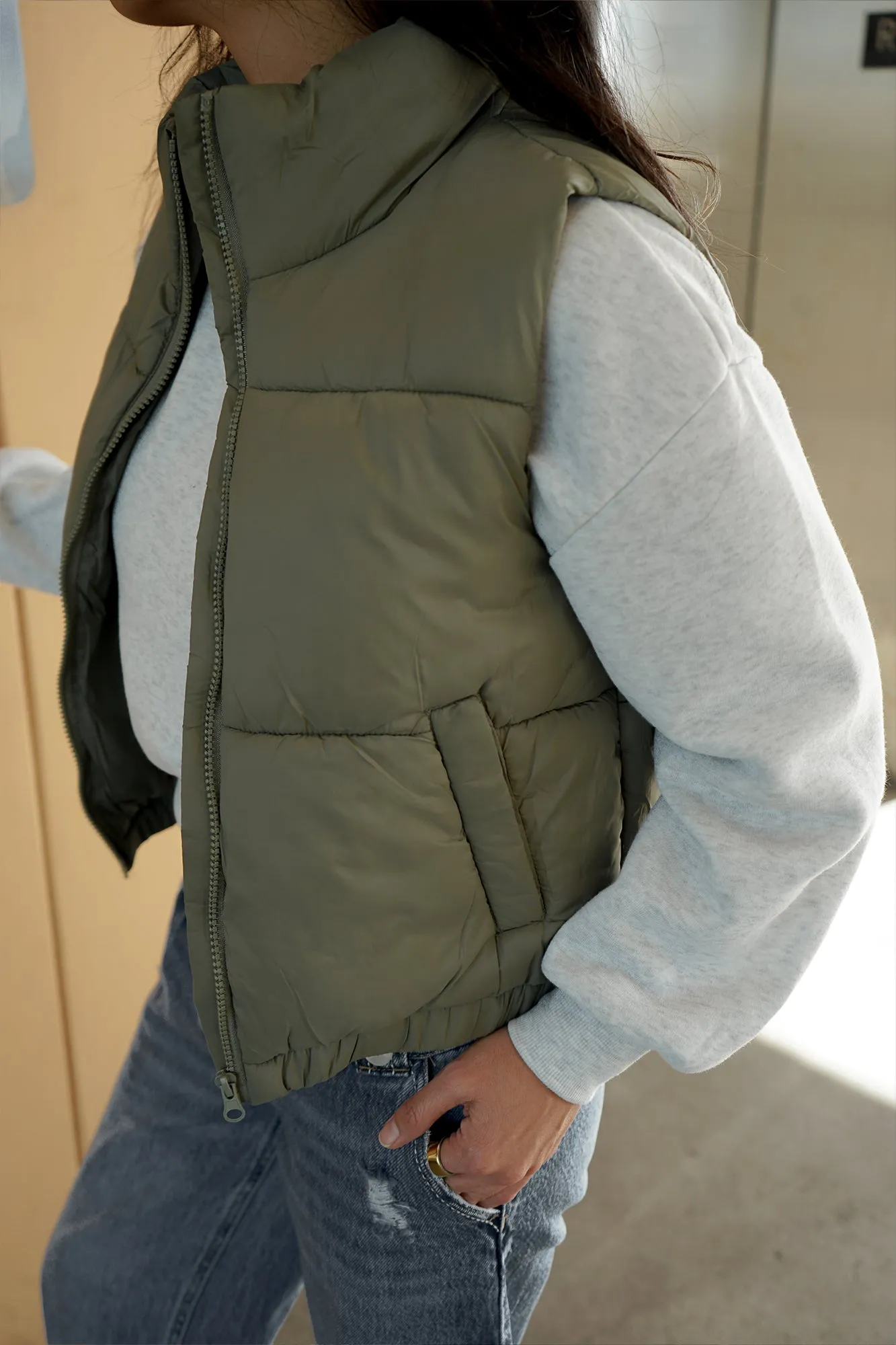 Puffer Vest - Olive