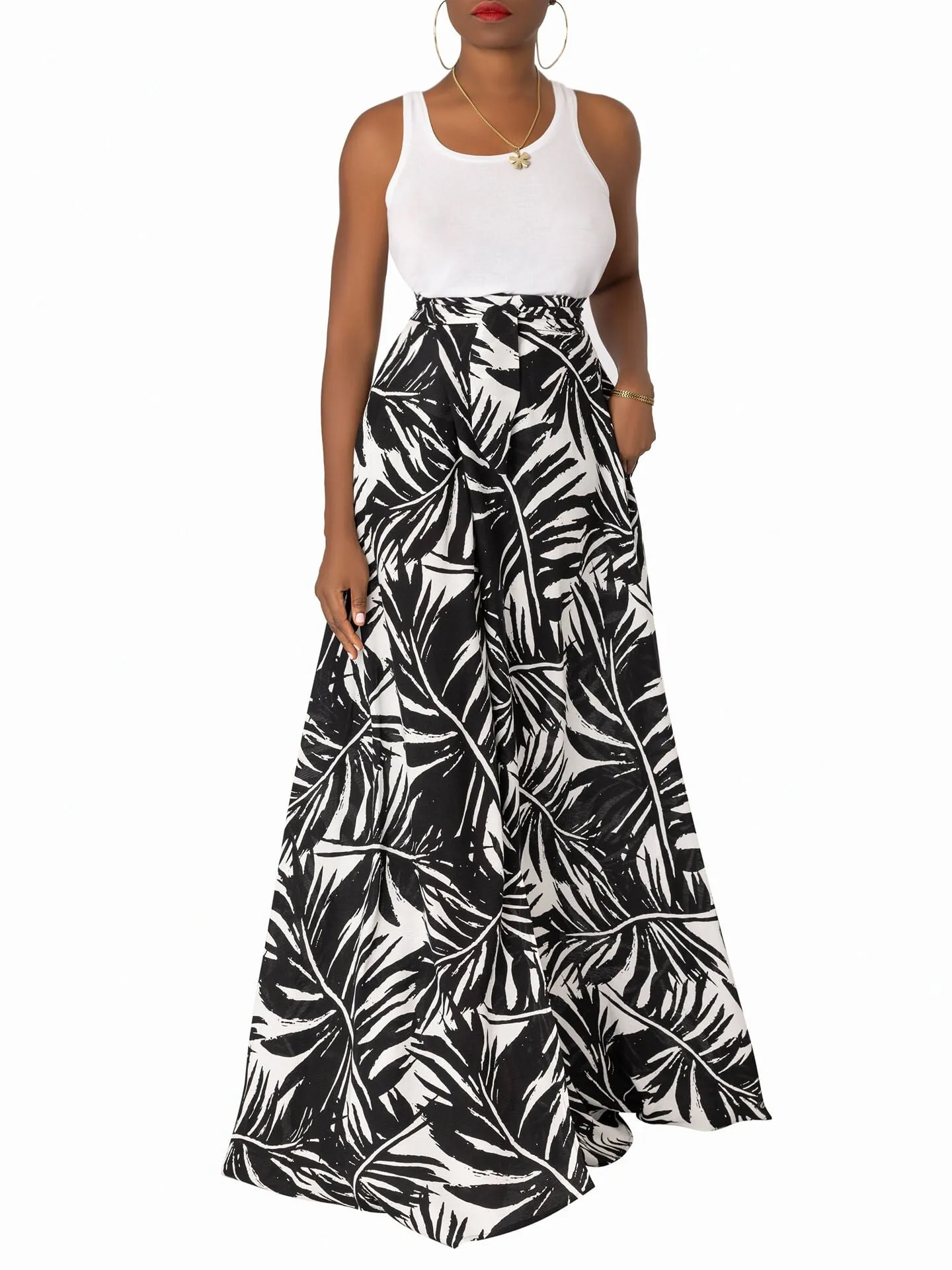 "Canary Island" Wrap Maxi Skirt