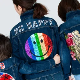 Rainbow Smile Denim Jacket
