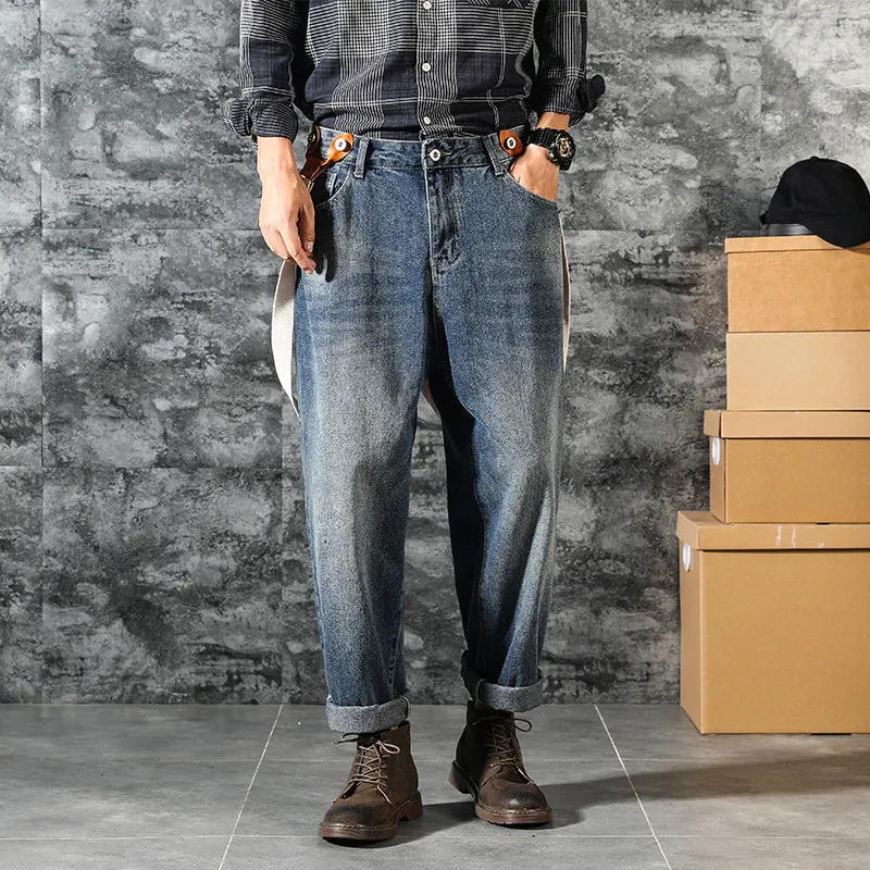 Retro Wide-Leg Denim Pants