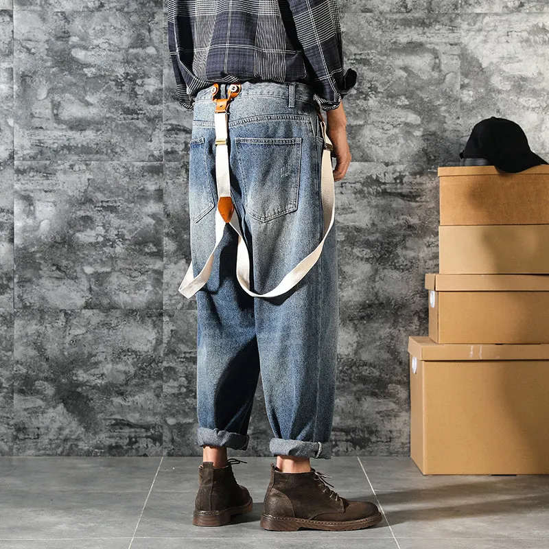 Retro Wide-Leg Denim Pants
