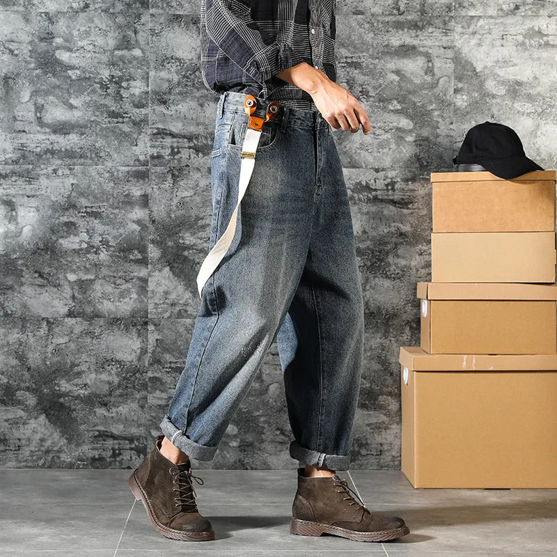Retro Wide-Leg Denim Pants