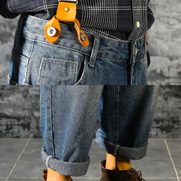 Retro Wide-Leg Denim Pants