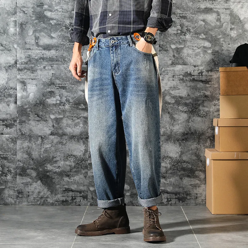 Retro Wide-Leg Denim Pants