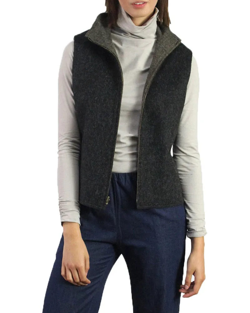 Reversible Alpaca Zip Vest