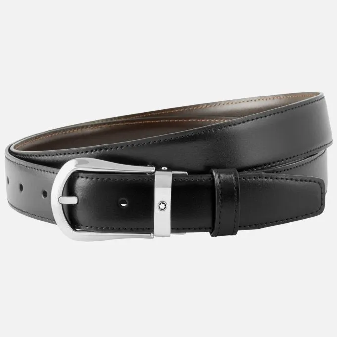 Rounded Trapeze Shiny Palladium finish Pin Buckle Belt