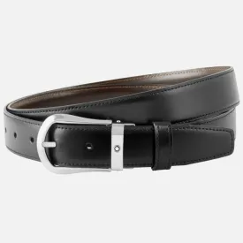 Rounded Trapeze Shiny Palladium finish Pin Buckle Belt
