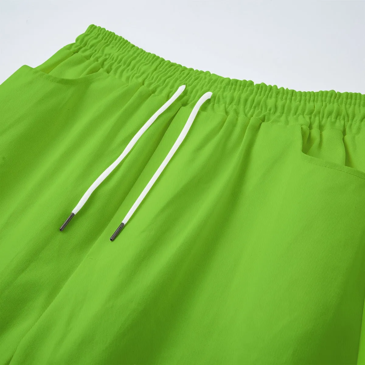 Sixty Eight 93 Logo White Green Apple Unisex Straight Casual Pants