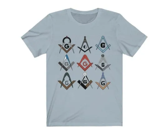 Square & Compass Symbols Masonic T-Shirt
