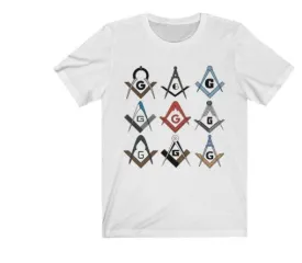 Square & Compass Symbols Masonic T-Shirt