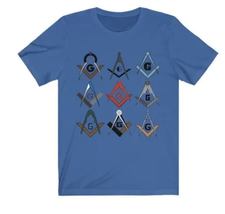 Square & Compass Symbols Masonic T-Shirt