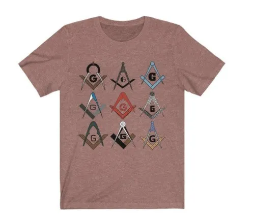Square & Compass Symbols Masonic T-Shirt