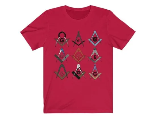 Square & Compass Symbols Masonic T-Shirt