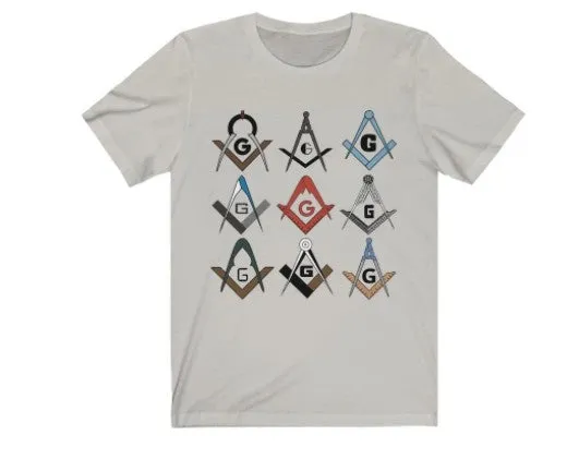 Square & Compass Symbols Masonic T-Shirt