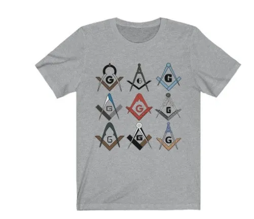 Square & Compass Symbols Masonic T-Shirt