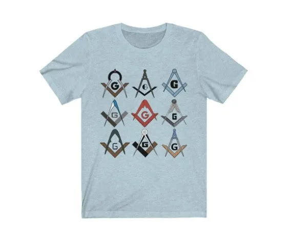 Square & Compass Symbols Masonic T-Shirt