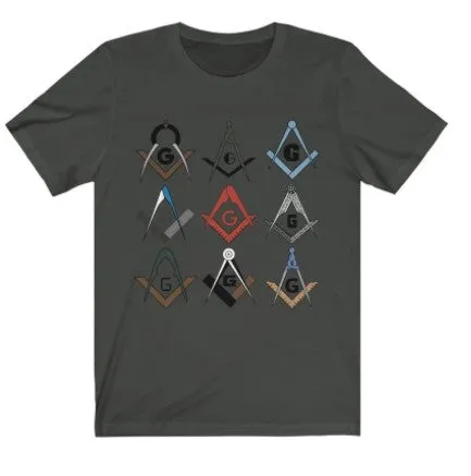 Square & Compass Symbols Masonic T-Shirt