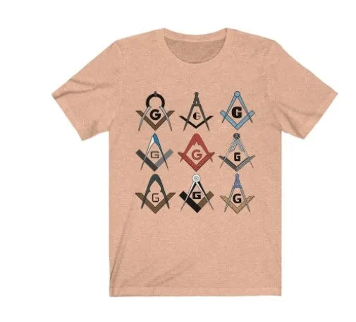 Square & Compass Symbols Masonic T-Shirt