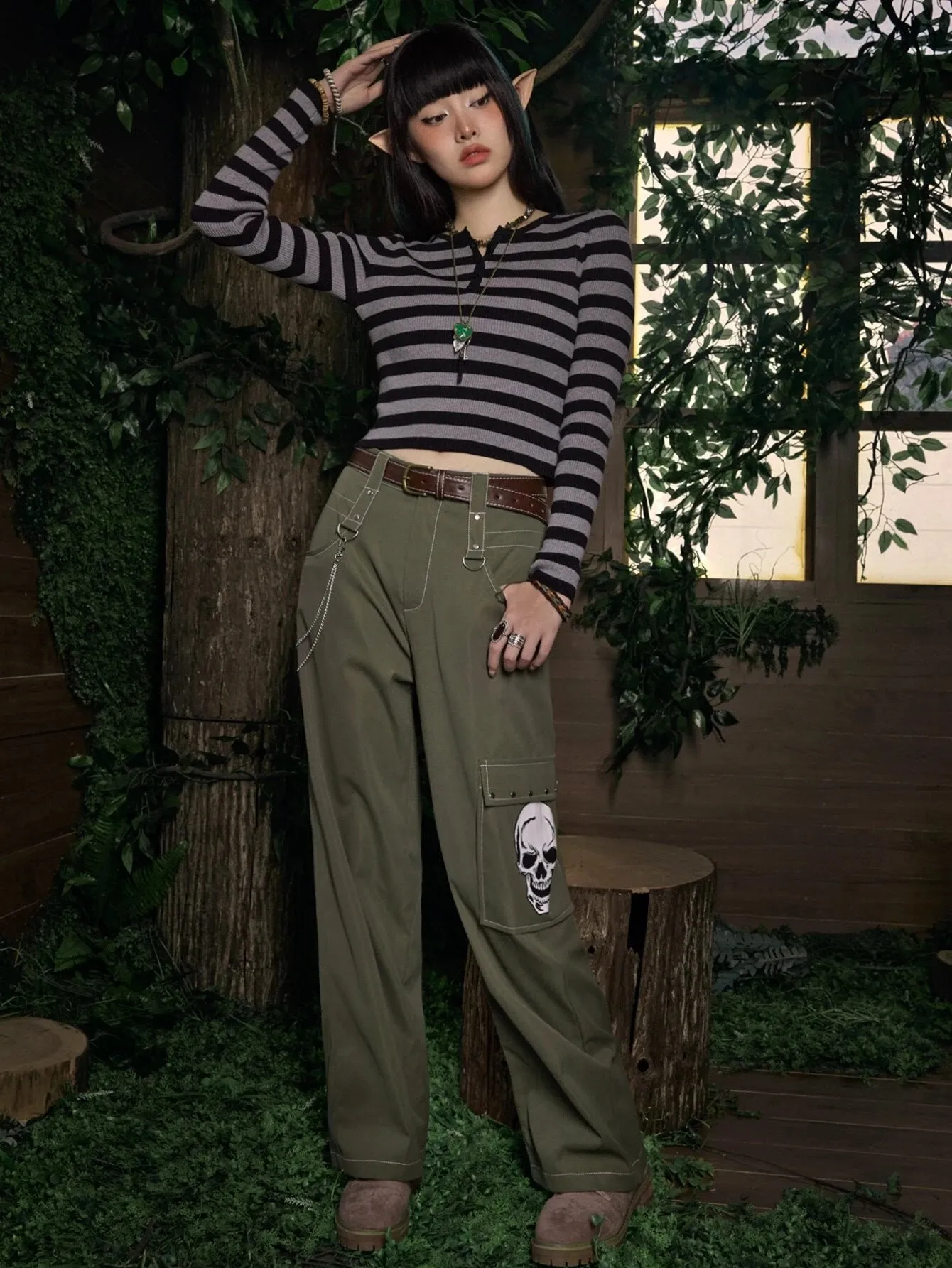 Striped Print Pants